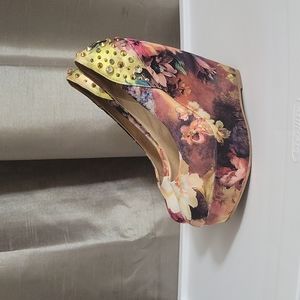 Aldo Studded Floral Wedge
